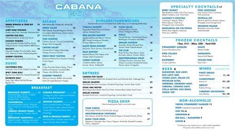 mgm grand cabana menu.